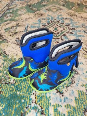 Baby Bogs Cool Dino Blue Waterproof Outdoor Rain/Water Boots Size Toddler 5